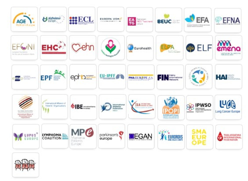 Patients and consumers organisations logos